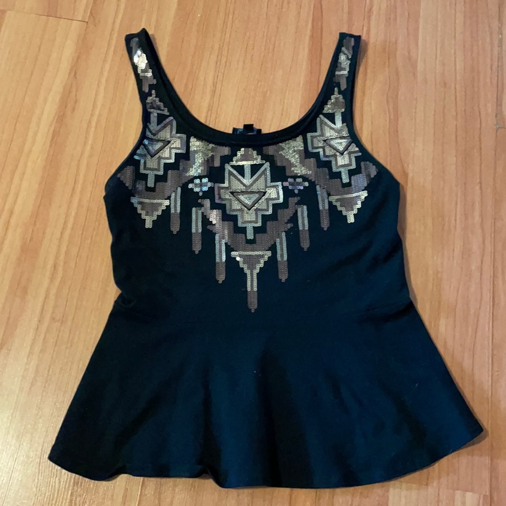 EXPRESS Sequined Peplum Top